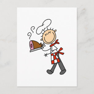 Chef with Baked Ham Tshirts and Gifts Postcard