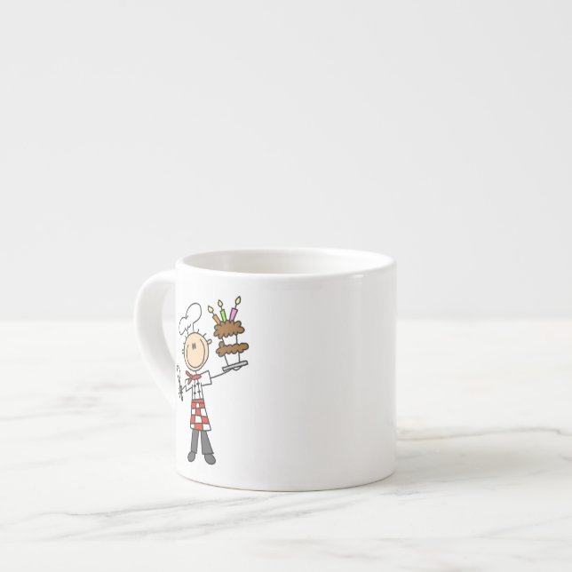 Chef With Birthday Cake Espresso Cup (Front Left)