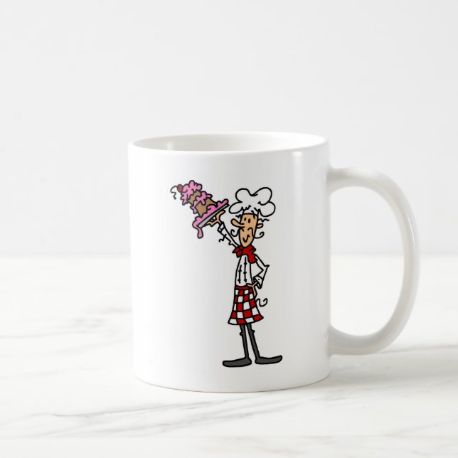 Chef With Cake T-shirts and Gifts Coffee Mug (Right)
