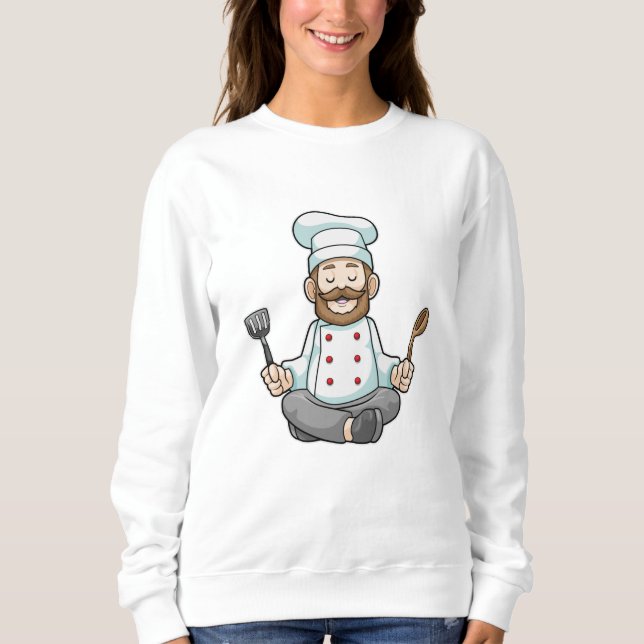 Chef with Cooking apron at Yoga Sweatshirt (Front)