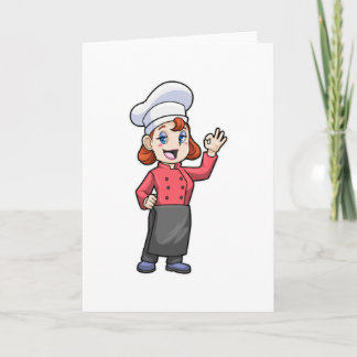 Chef with Cooking apron Card