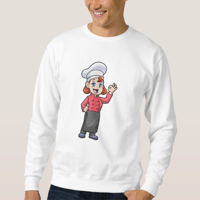 Chef with Cooking apron Sweatshirt (Front)