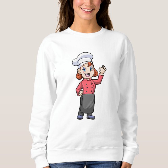 Chef with Cooking apron Sweatshirt (Front)