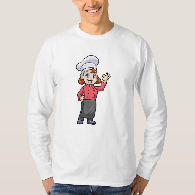 Chef with Cooking apron T-Shirt (Front)