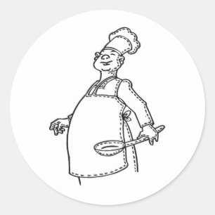 Chef With Ladle Classic Round Sticker