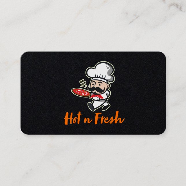 Chef With Pizza Business Card (Front)