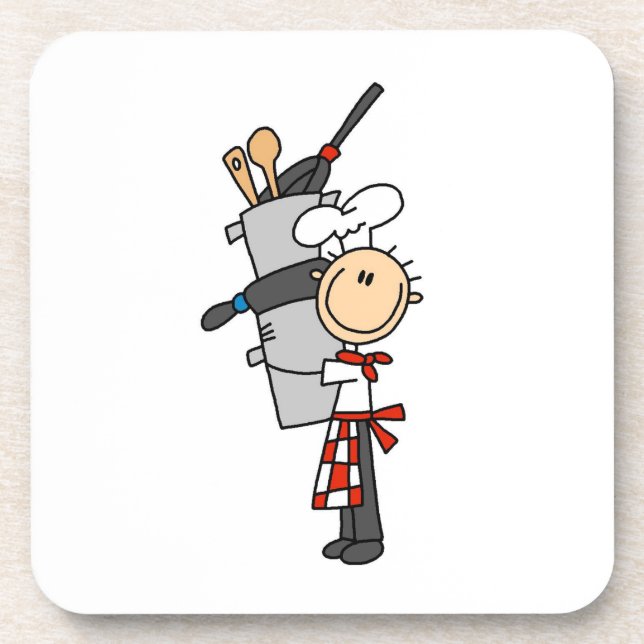 Chef With Pots and Pans Coaster (Front)