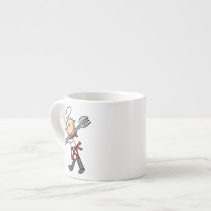 Chef With Salad Tongs Espresso Cup