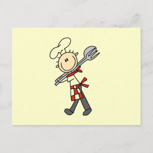 Chef With Salad Tongs Postcard