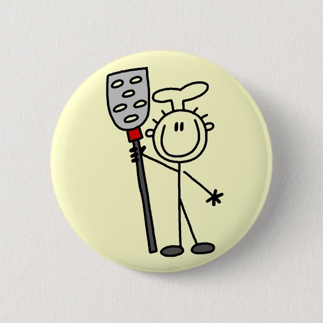 Chef with Spatula Tshirts and Gifts 6 Cm Round Badge (Front)