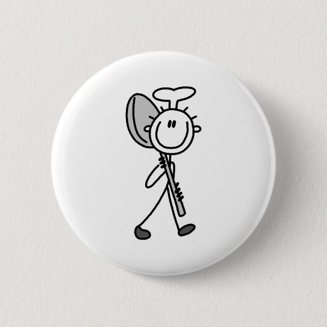 Chef with Spoon 6 Cm Round Badge (Front)