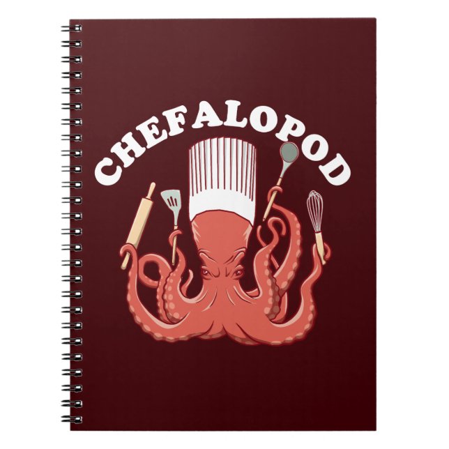 Chefalopod | Octopus Chef Funny Pun Notebook (Front)