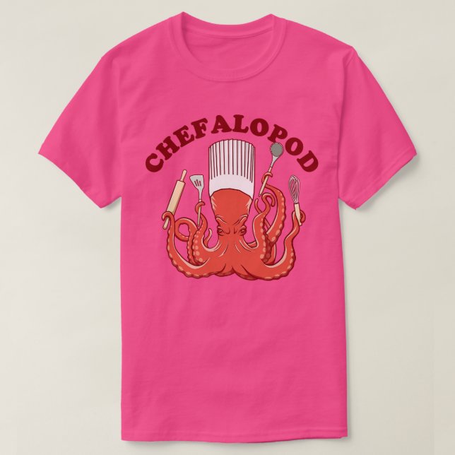 Chefalopod Octopus Kitchen Chef T-Shirt (Design Front)