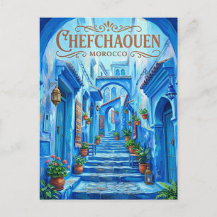 Chefchaouen Blue Alley Morocco Postcard