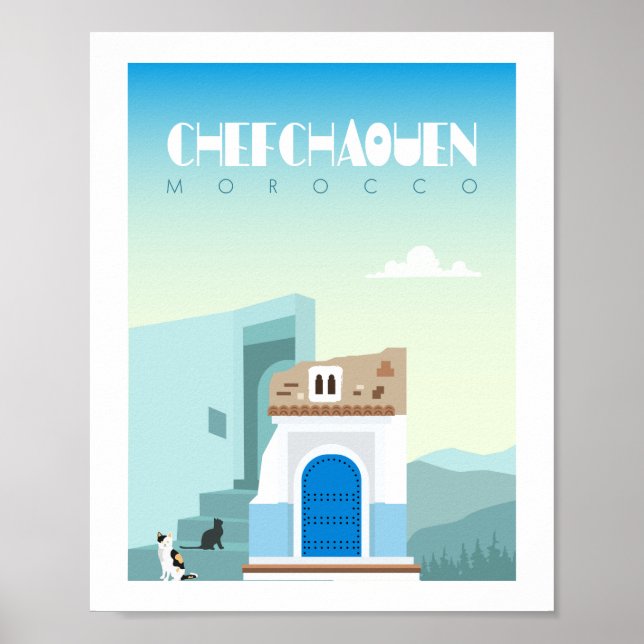 Chefchaouen city morocco poster (Front)