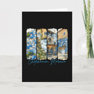 Chefchaouen Morocco Traveling Trip Brushstroke Sou Card