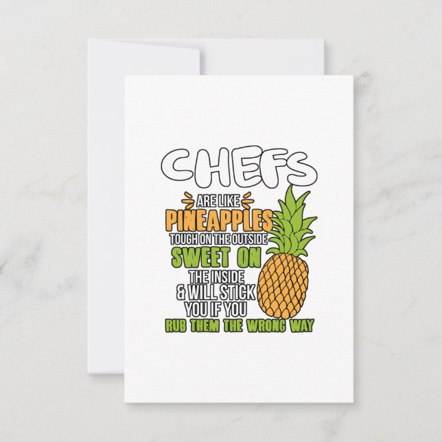 Chefs Are Like Pineapples. Thank You Card (Front)