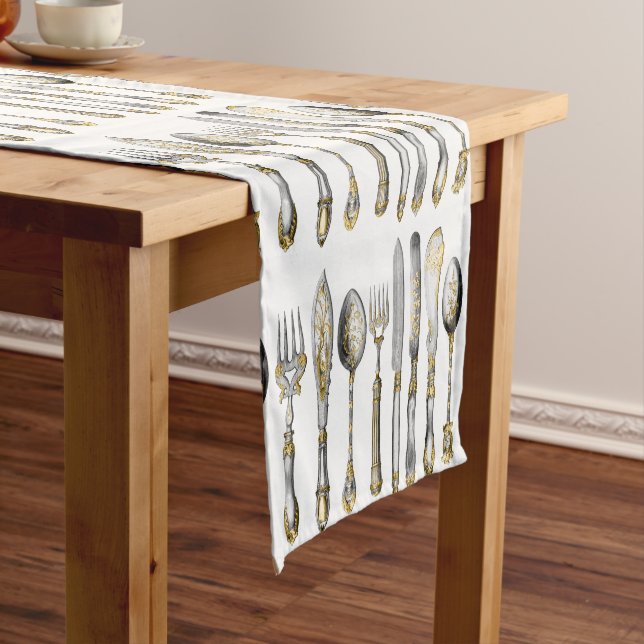 chefs catering cutlery business short table runner (In Situ)