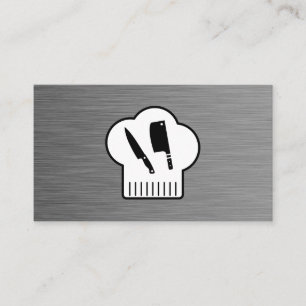 Chefs Hat Butcher Knife Business Card
