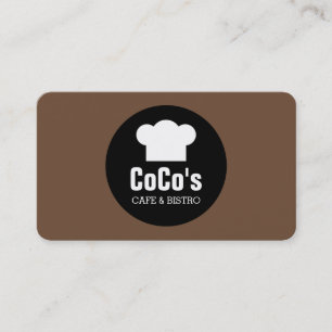 Chef's Hat Circle - Coffee Colour 6F4E37 Business Card
