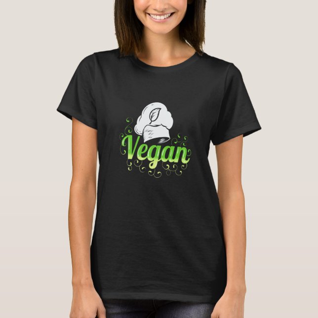 Chef's Hat  Cooking Vegan T-Shirt (Front)