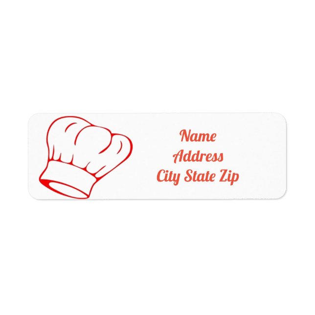 ***CHEF'S HAT*** RETURN ADDRESS LABELS (Front)