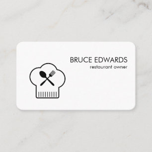 Chefs Hat Silverware Business Card