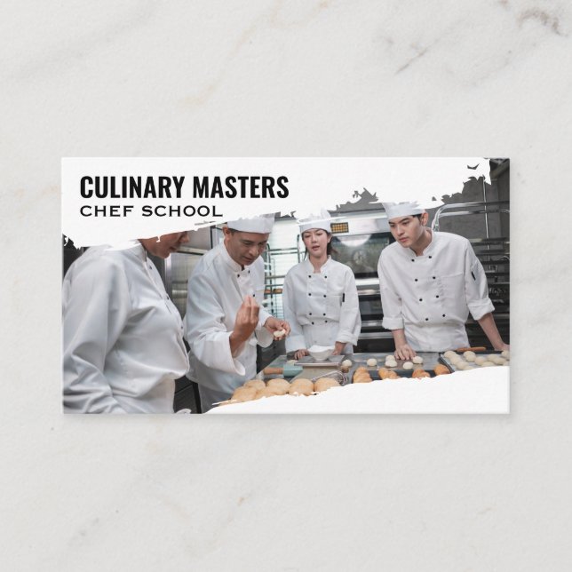 Chefs in Uniforms Learning Pastries Business Card (Front)