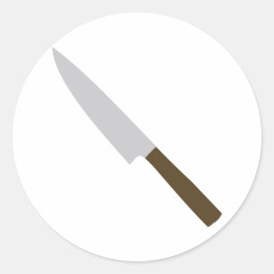 chefs kitchen knife icon classic round sticker