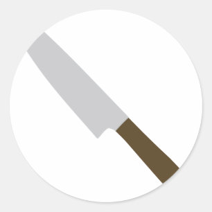 chefs kitchen knife icon classic round sticker