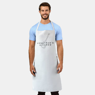 Chef's Kitchen Simple Black & White Spatula Apron