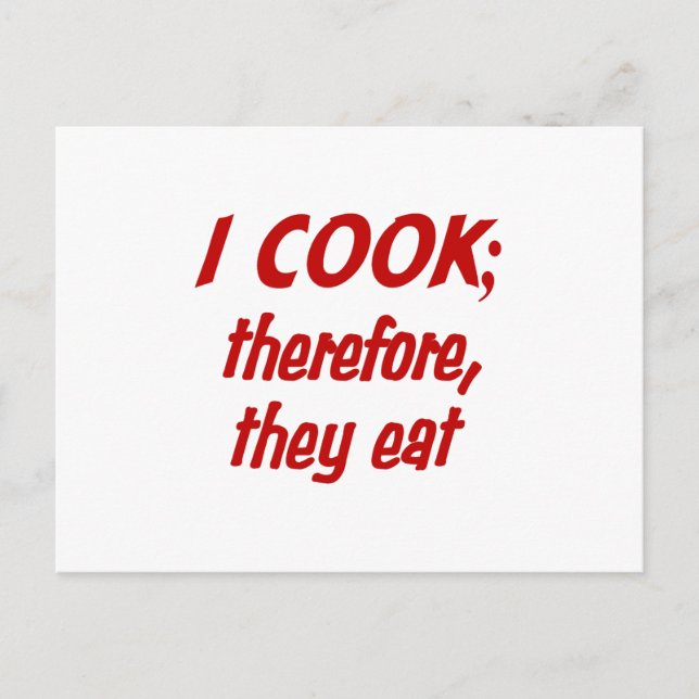 Chef's Philosophy - Choose Your Background Colour Postcard (Front)
