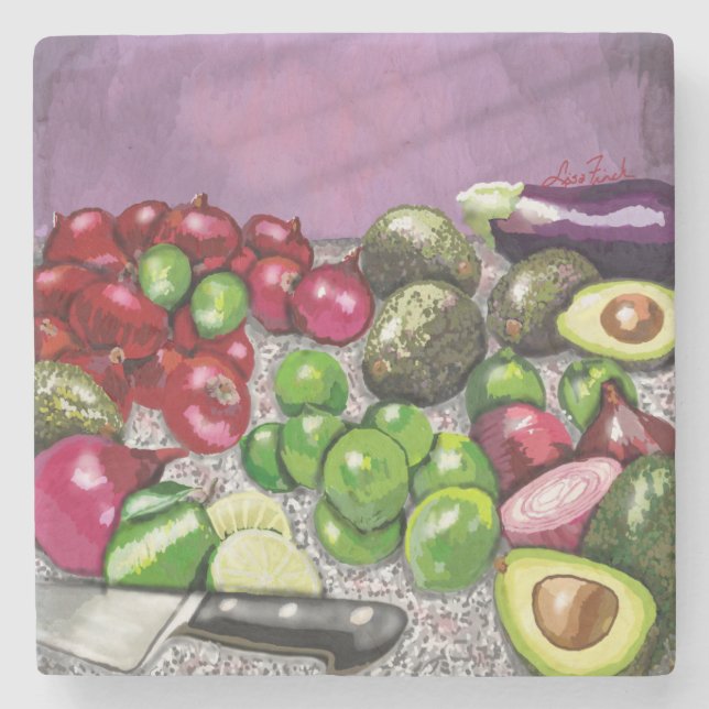 'Chef's Prep' still life  Stone Coaster (Front)