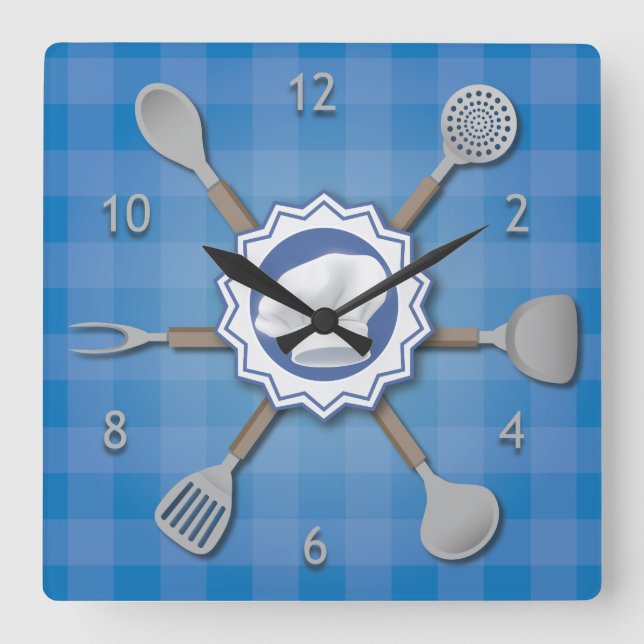Chefs Time Square Wall Clock (Front)
