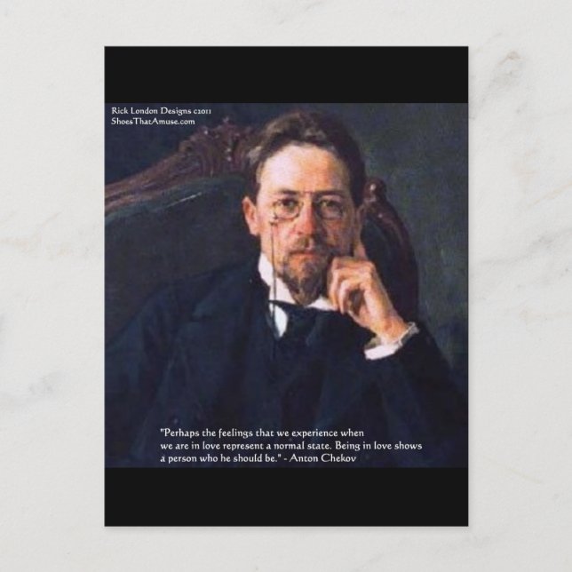 Chekhov "Love Normal State" Quote Gifts Tees Cards (Front)