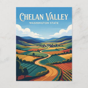 Chelan Valley USA Postcard