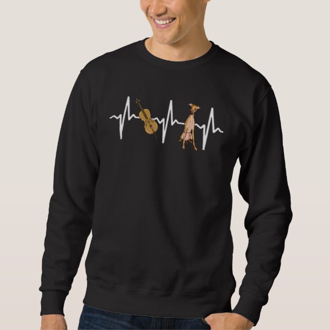 Chello Italian Greyhound Heartbeat Dog Sweatshirt (Front)