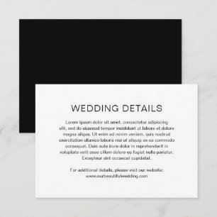 Chelsea Black and White Modern Wedding Enclosure Card