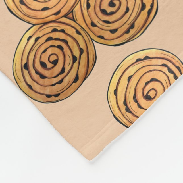 Chelsea Buns UK Currant Bun Bakery British Food Fleece Blanket (Corner)
