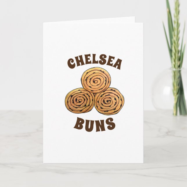 Chelsea Buns UK Currant Bun British Food Baking Card (Front)
