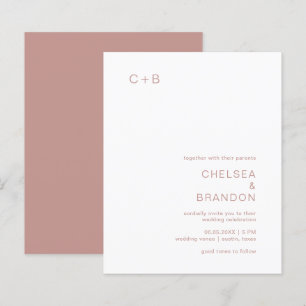 Chelsea Dusty Pink Modern Wedding Invitation