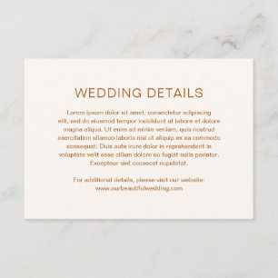 Chelsea Earthy Neutrals Modern Wedding Enclosure Card