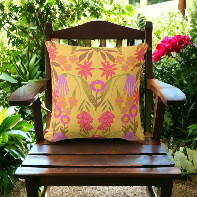 Chelsea Floral Garden Yellow and Pink Cushion (Creator Uploaded)