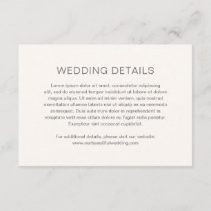 Chelsea Ivory Modern Wedding Enclosure Card