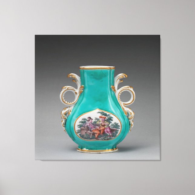 Chelsea Porcelain Turquoise Vase  Canvas Print (Front)