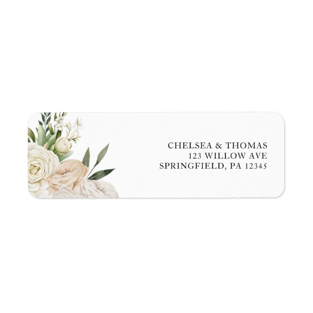 CHELSEA Watercolor White Blooms Wedding Invitation (Front)