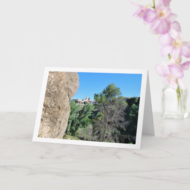 Chelva Town on Mountain, Spain Card (Orchid)