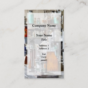 Chem Lab With Test Tubes And Retort Business Card