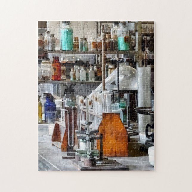 Chem Lab With Test Tubes And Retort Jigsaw Puzzle (Vertical)