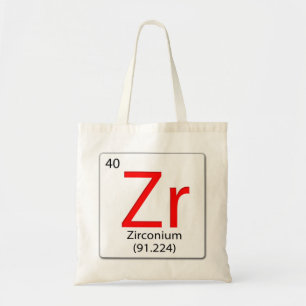 chemical element tile Zr - Zirconium. Tote Bag